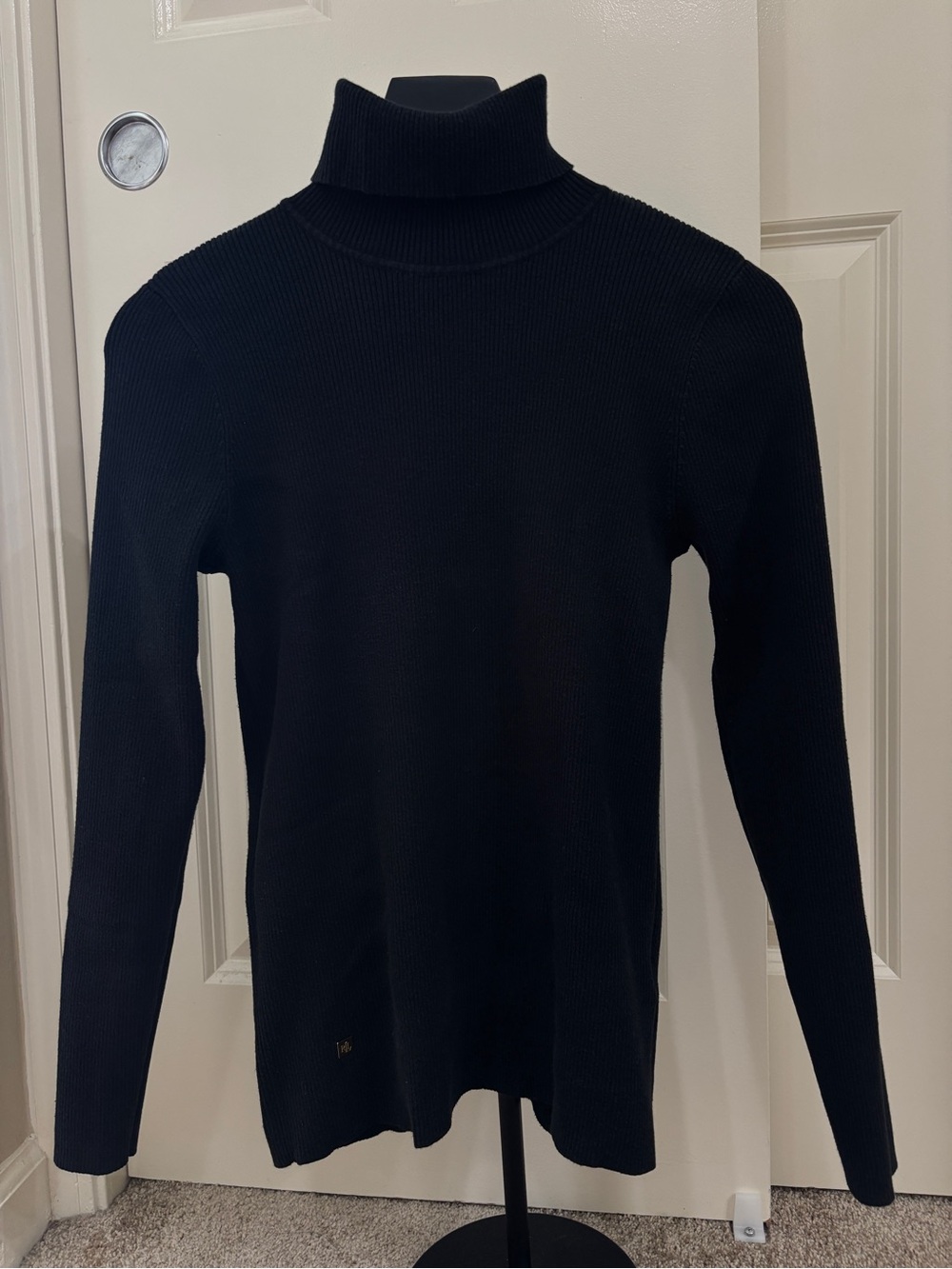 Ralph Lauren Women’s Black Ribbed Turtleneck Sweater Size L
